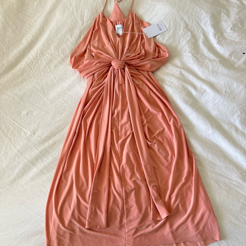 Misa Los Angeles Pink Mini Sundress Halter Sleeveless Cocktail Dress NWT